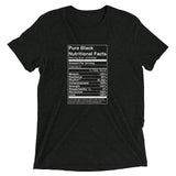 Pure Black Nutritional Facts  t-shirt - Money Bag Profits