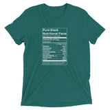 Pure Black Nutritional Facts  t-shirt - Money Bag Profits